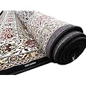 Wish Carpet New Extra Look Kashmiri Silk Carpet Persian Design for Living Room &amp; Bedroom, Size-4 x 6 Feet (Black-Multi)