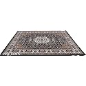 Wish Carpet New Extra Look Kashmiri Silk Carpet Persian Design for Living Room &amp; Bedroom, Size-5 x 7 Feet (Black-Multi)