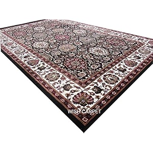wish carpet royal look traditional carpet collection with 1 inch thickness 6 x 9 feet colour black multi