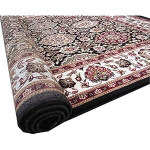 wish carpet royal look traditional carpet collection with 1 inch thickness 8 x 11 feet colour black multi
