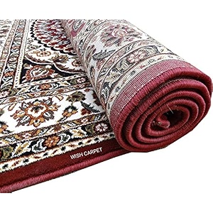 wish carpet royal look traditional carpet collection with 1 inch thickness 2 x 6 feet colour red