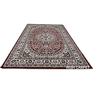 wish carpet royal look traditional carpet collection with 1 inch thickness 5 x 7 feet colour black