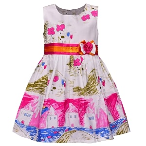 Wish Karo Baby Girls Cotton Frock Causal
