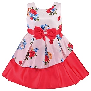 Wish Karo Baby Girls Satin Frock Dress-fe2803