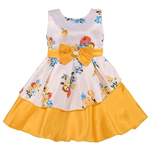 Wish Karo Baby Girls Satin Frock Dress-fe2803