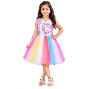Wish Karo Baby Girls Unicorn Dress Frock-fe2944