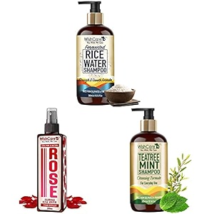 wishcare fermented rice water shampoo ampwishcare rose waterampwishcare tea tree mint shampoo