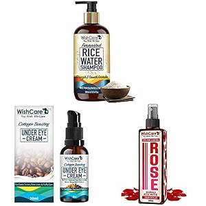 wishcare fermented rice water shampoo collagen boosting under eye cream amp rose water