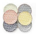 WishDeco Small Dessert Plates Set of 6, Ceramic Appetizer Plates 6 Inch