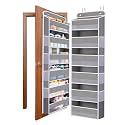 WishJazz Over The Door Organizer 6 Large Pockets, 50 lbs Heavy Duty Hanging Organizer Storage, Behind Door Closet Organizer and Storage for Nursery, Bedroom, Bathroom, Toys Cosmetics Sundries Grey