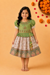 Wishkaro Girls Midi Knee Length Festive Wedding