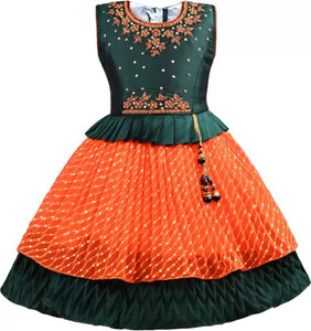 Wishkaro Girls Midi Knee Length Festive Wedding
