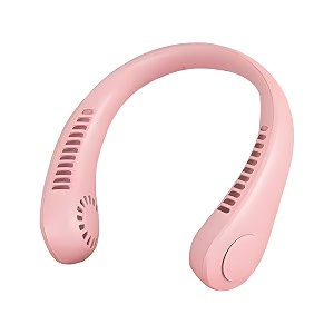 wishkey 3 speed rechargeable bladeless neck fan adjustable personal neck fan for women amp men modern design great cooling fan for travel outdoors amp sports hands-free personal fan- pink