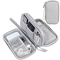 WISHKEY Cable Organizer Pouch for Travel | Double Layer Electronic Accessories Bag for Cables, Charger, Power Bank, Earphones, USB, Hard Drive | Durable Nylon Tech Organizer with Mesh Pockets (Grey)