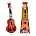 Wishkey Guitar Toy 4 Strings Acoustic Guitar for Beginners, Kids Toys Musical Instrument for Kids, Gift for Girls Age 8-10 Years Toys for 2-5 Years Boy or Girl, Brown, 22 Inch