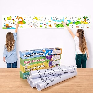 wishkey kids drawing amp colouring paper roll 3 meter 30cm width pack of 2 large coloring roll sheet for toddlers creative art painting amp sketching paper for kids age above 3 years