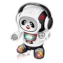 WISHKEY Plastic Panda Robot Toy for Children, All Direction Moving and Dancing Robot for Kids, Musical Toys for Kids with Lights, Black, 3+ Years (Pack of 1)