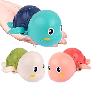 wishkey pack of 2 swimming turtle bath toy for babies floating toys for kids tub cute bathing toys for toddlers bathtub toys for baby boys amp girls bathing toys for baby for 0-3 years multicolor