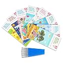 WISHKEY Water Colour Painting Notepad Set for Kids Pack of 8, with Brush in Every Book Water Painting Book 8 Pages with Water Color Multiple Themes Return Gifts For Birthday Boy Girl