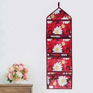 wishland multipurpose wall hanging organizer with 4 pocketsset of 1 red