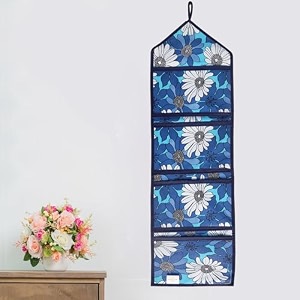 wishland multipurpose wall hanging organizer with 4 pocketsset of 1 blue