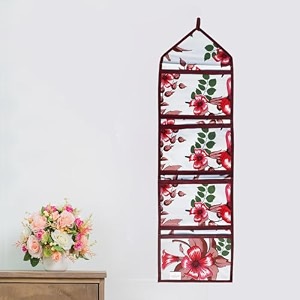 wishland multipurpose wall hanging organizer with 4 pocketsset of 1 red