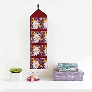 wishland multipurpose wall hanging organizer with 4 pocketsset of 1 purple