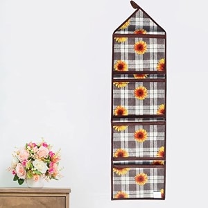 wishland multipurpose wall hanging organizer with 4 pocketsset of 1 yellow