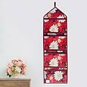 WISHLAND® Multipurpose Wall Hanging Organizer with 4 Pockets(Set of 1, Red)