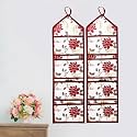 WISHLAND® Multipurpose Wall Hanging Organizer with 4 Pockets(Set of 2, Red)