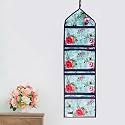 WISHLAND® Multipurpose Wall Hanging Organizer with 4 Pockets(Set of 1, Blue)