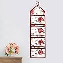 WISHLAND® Multipurpose Wall Hanging Organizer with 4 Pockets(Set of 1, Red)