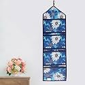 WISHLAND® Multipurpose Wall Hanging Organizer with 4 Pockets(Set of 1, Blue)