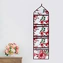WISHLAND® Multipurpose Wall Hanging Organizer with 4 Pockets(Set of 1, Red)