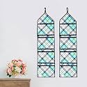 WISHLAND® Multipurpose Wall Hanging Organizer with 4 Pockets(Set of 2, Blue)