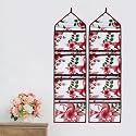 WISHLAND® Multipurpose Wall Hanging Organizer with 4 Pockets(Set of 2, Red)