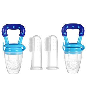 wishland silicone baby finger brush and fruit feeder for babiespack of 4 2 finger brush 2 fruit feeder