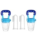WISHLAND™ Silicone Baby Finger Brush and Fruit Feeder for babies(Pack of 4, 2 Finger Brush, 2 Fruit Feeder)