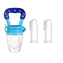 WISHLAND™ Silicone Baby Finger Brush and Fruit Feeder for babies(Pack of 3, 2 Finger Brush, 1 Fruit Feeder)