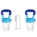 WISHLAND™ Silicone Baby Finger Brush and Fruit Feeder for babies(Pack of 3, 1 Finger Brush, 2 Fruit Feeder)