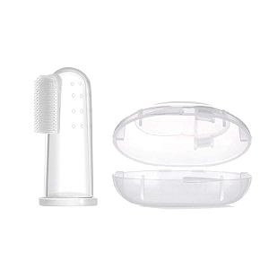 wishland silicone baby finger brushtongue cleaner with casepack of 1 pc multicolour