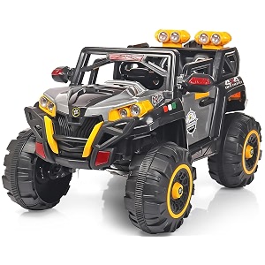 wishmaster 4x4 kids driving ev jeep for 1 2 3 4 5 6 7 8 years  remote  manual steering  mobile app control  kids jeeps  most gifted car  greyyellow