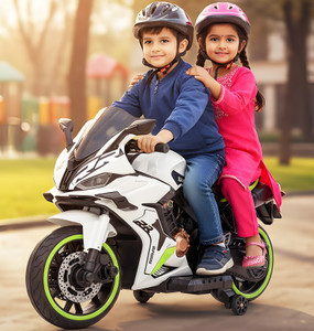wishmaster fully assembled big size motorbike usb  music player toy for 3 to 12 years bike battery operated ride on white
