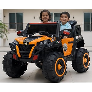 wishmaster electric ride on car for kids parental remote 12v rechargeable battery 3 speed led lights music bluetooth 2 to 8 years swing function long wheelbase with 6 months warranty