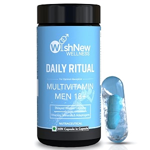 wishnew wellness daily ritual men39s multivitamin 18  comprehensive 36-nutrient blend for peak energy amp metabolism  boosts stamina immune health  60 non-gmo delayed release capsules for your wellbeing