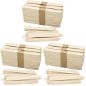 WISYOK 120 Pcs Wood Craft Sticks 5.9 Inch, Ice Cream Sticks, Jumbo Sticks, Popsicle Sticks, Ideal for Building Model, Kids Handicraft, and Creating Craft Projects (Pack of 3)