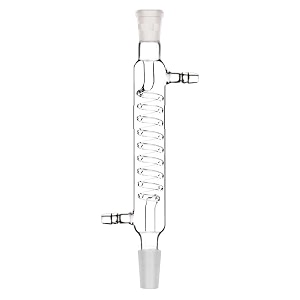 borosilicate glass coil condenser with 2429 joint jacket length - 600 mm  coil condenser  condernsor for distillation assembly 