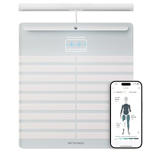 withings body scan smart scales with 6-lead ecg segmental body composition analysis weighing scales body weight amp vascular age visceral fat afib detection heart rate nerve health white