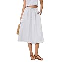 Witsmile Women's Summer Boho High Waist Pleated Flowy Midi Skirt