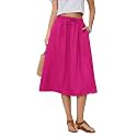 Witsmile Women's Summer Boho High Waist Pleated Flowy Midi Skirt